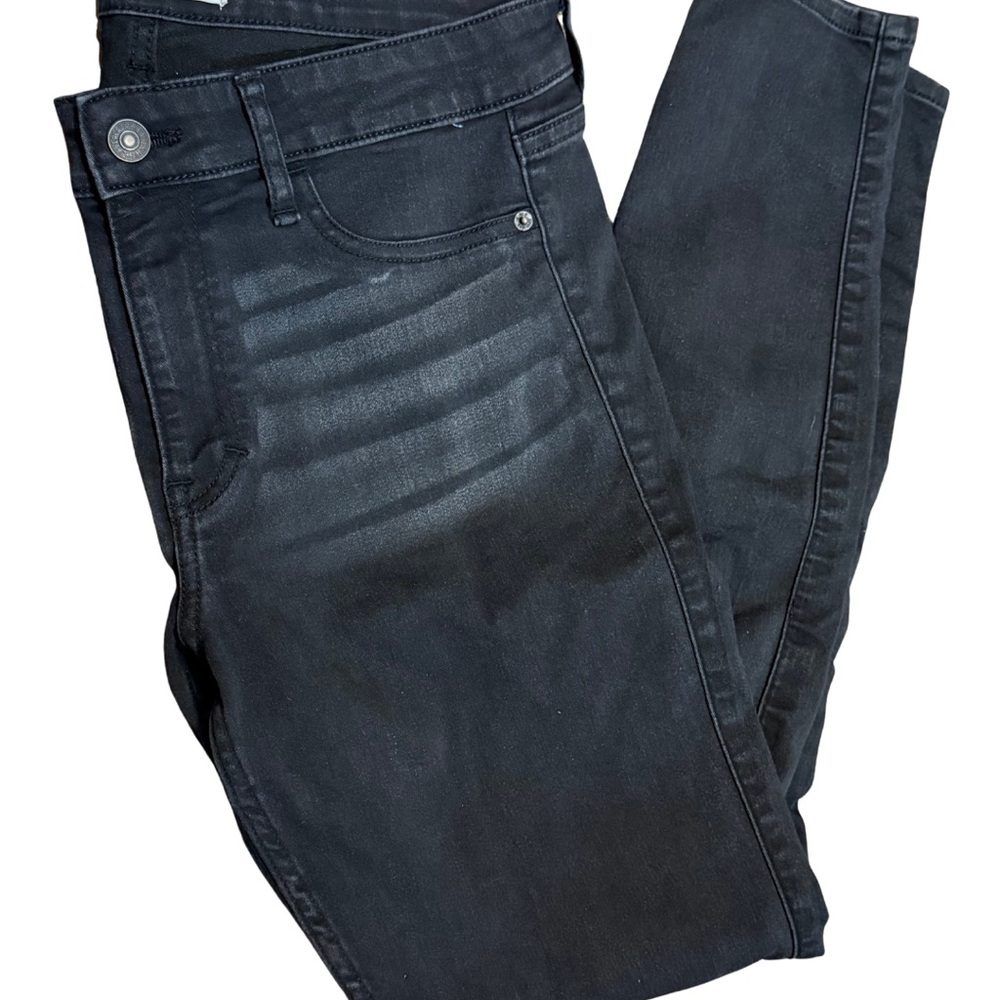 Abercrombie & Fitch Black Distressed Jean Legging Mid Rise Size 29/8R